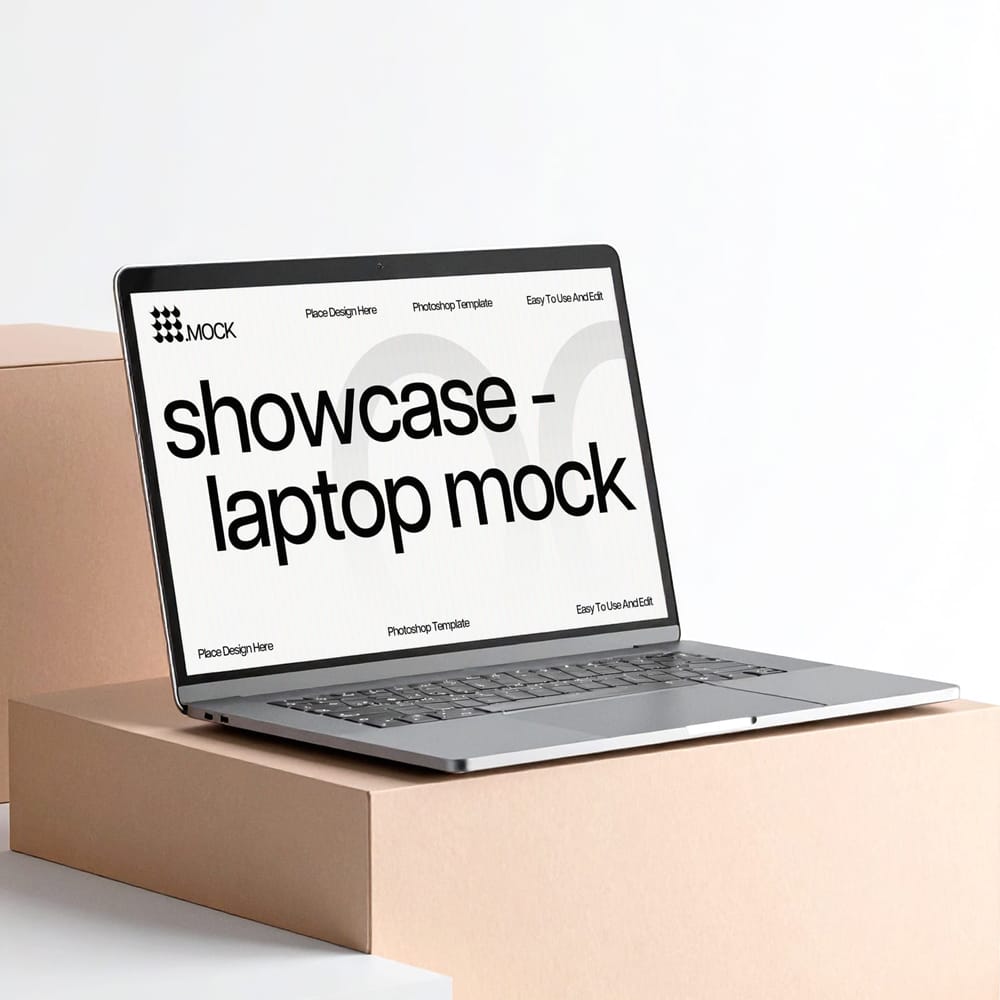 Free Sleek Laptop Presentation Mockup PSD 1 Free Sleek Laptop Presentation Mockup PSD