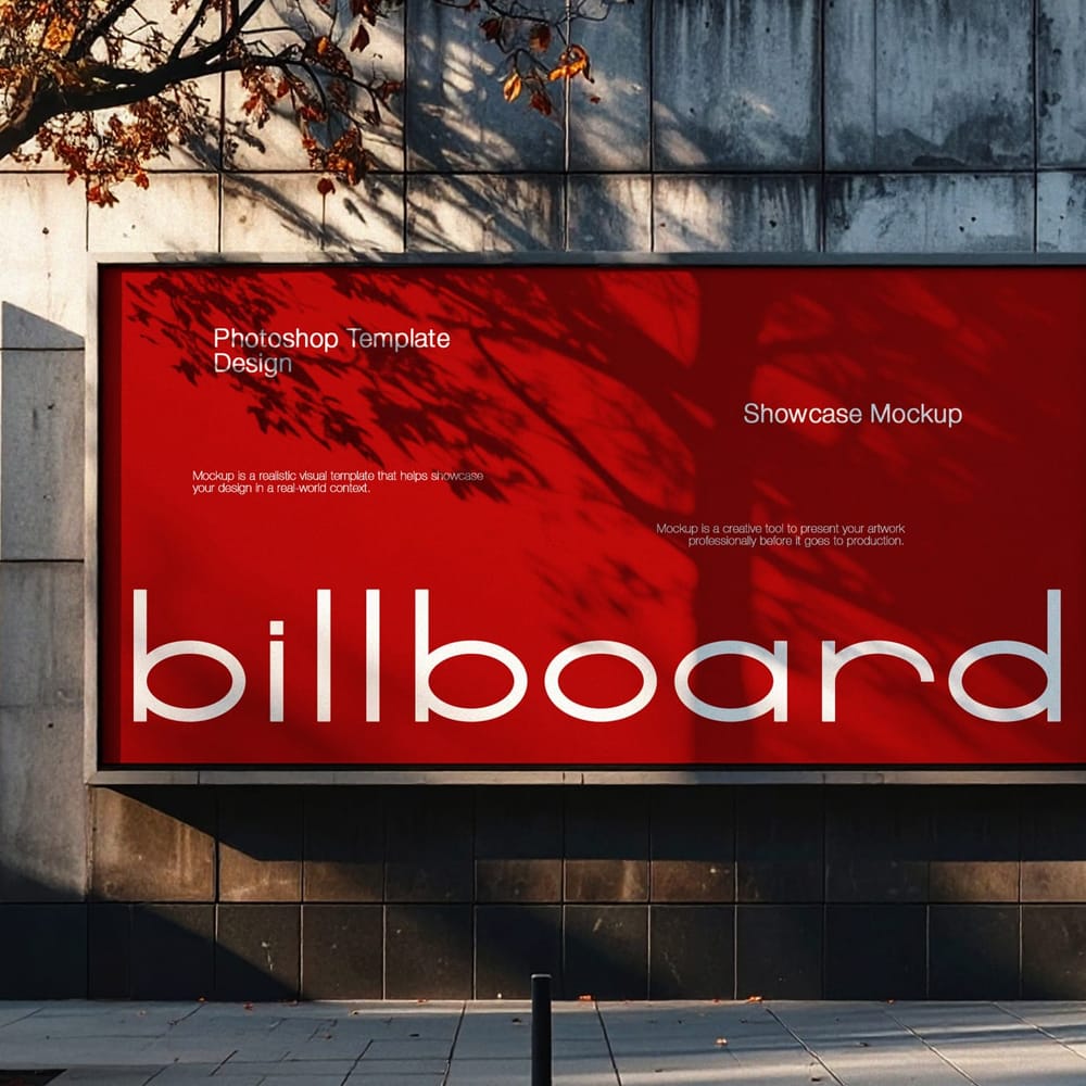 Free Sunlit Billboard Mockup PSD 1 Free Sunlit Billboard Mockup PSD