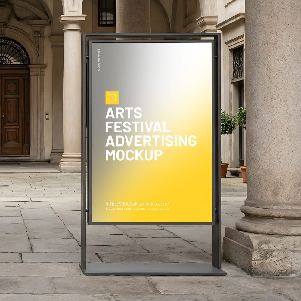 Free Arts Festival Advertising Mockup PSD 1 Free Arts Festival Advertising Mockup PSD
