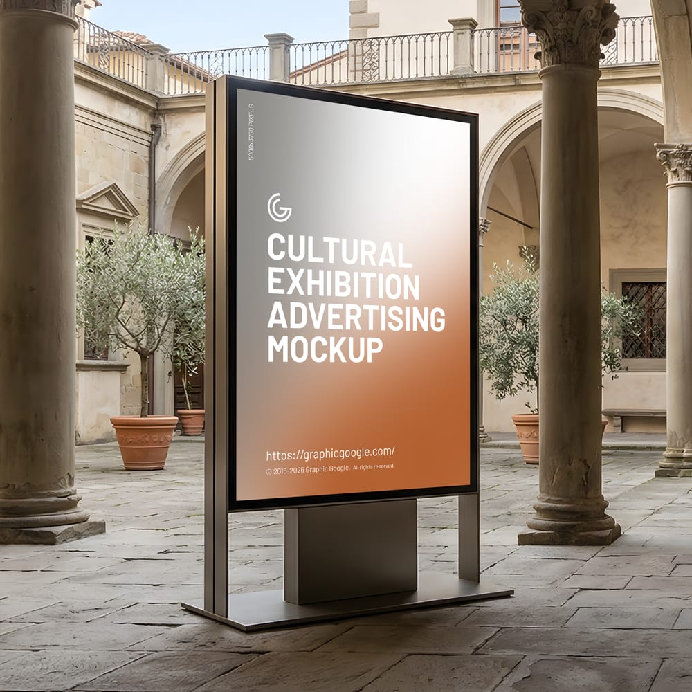 Free Cultural Exhibition Advertising Mockup PSD 1 Free Cultural Exhibition Advertising Mockup PSD