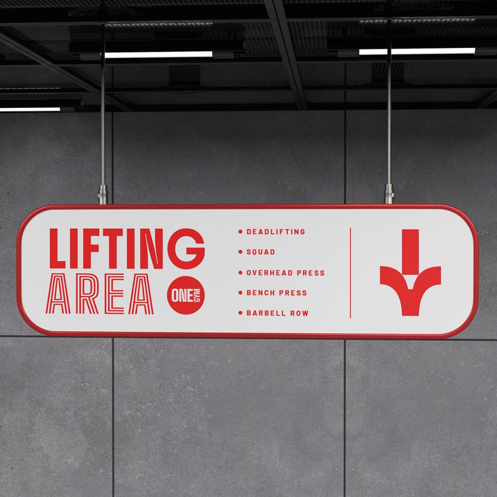 Free Hanging Indoor Signage Mockup PSD 1 Free Hanging Indoor Signage Mockup PSD
