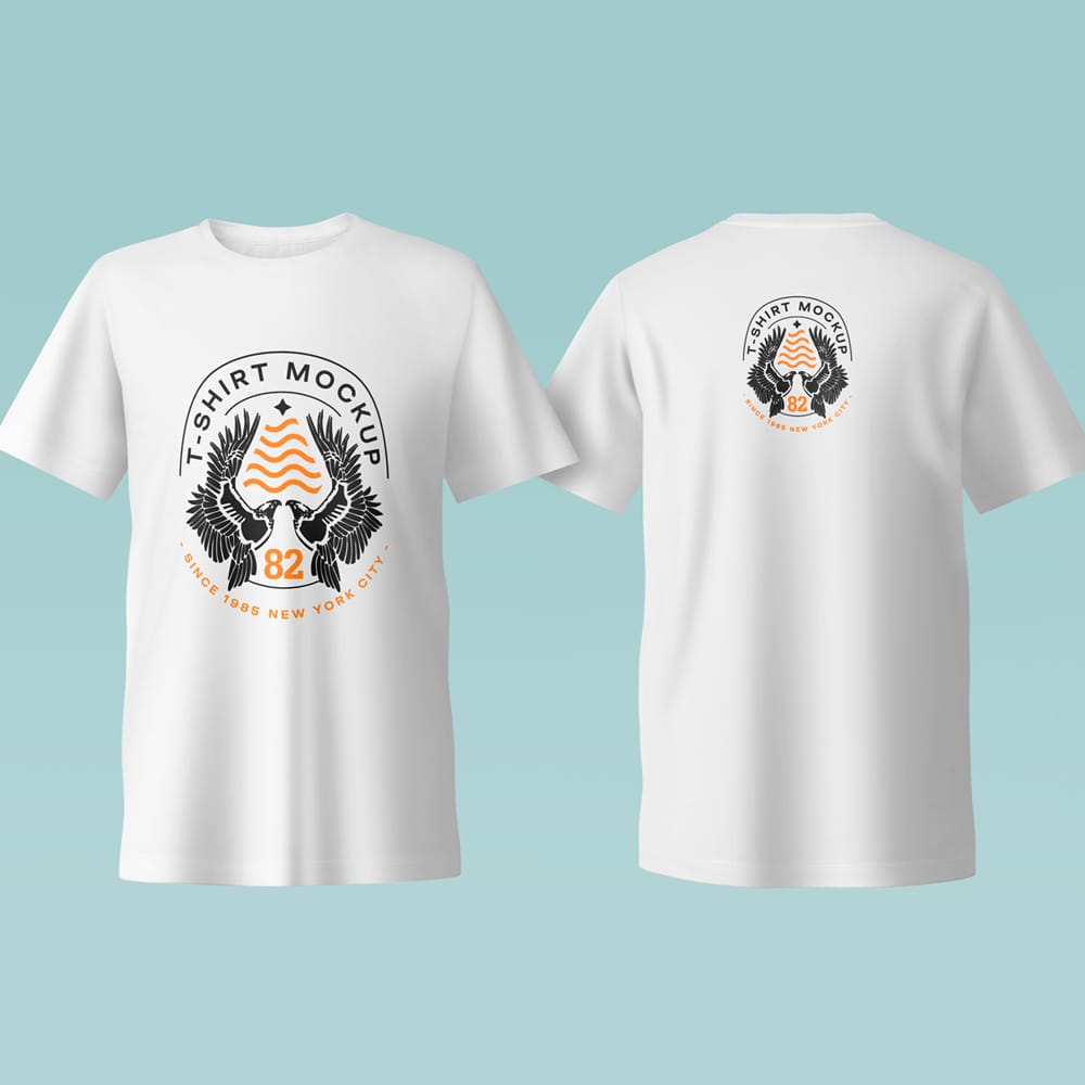 Free Realistic Men's White Crewneck T-Shirt Mockup PSD 1 Free Realistic Men's White Crewneck T-Shirt Mockup PSD