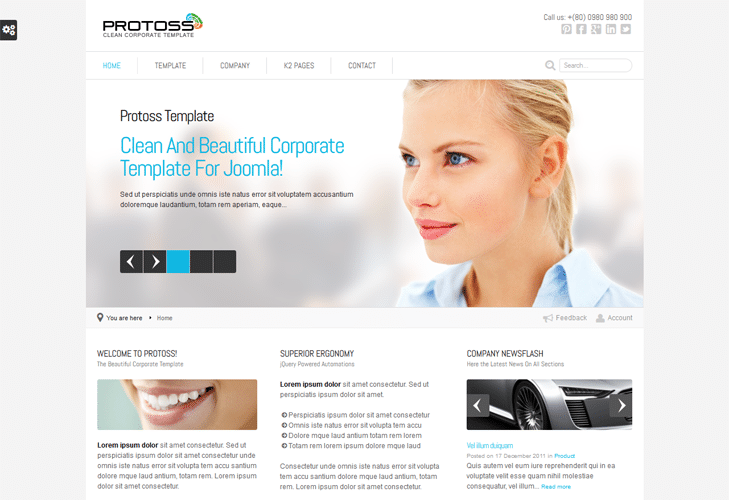 Protoss Clean Corporate Template For Joomla!