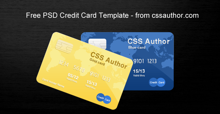 Awesome Credit Card Template PSD for Free Download - cssauthor.com