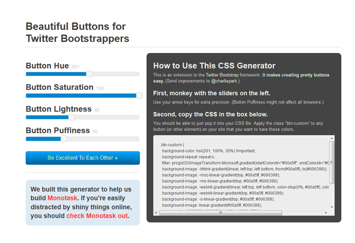 Beautiful Buttons for Twitter Bootstrappers