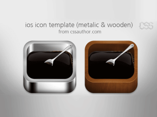 Beautiful ios Apple Icon Template Metalic and Wooden PSD