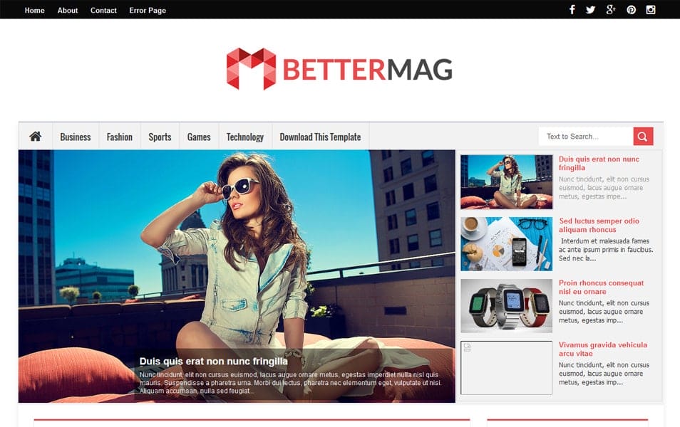 Better Mag Responsive Blogger Template