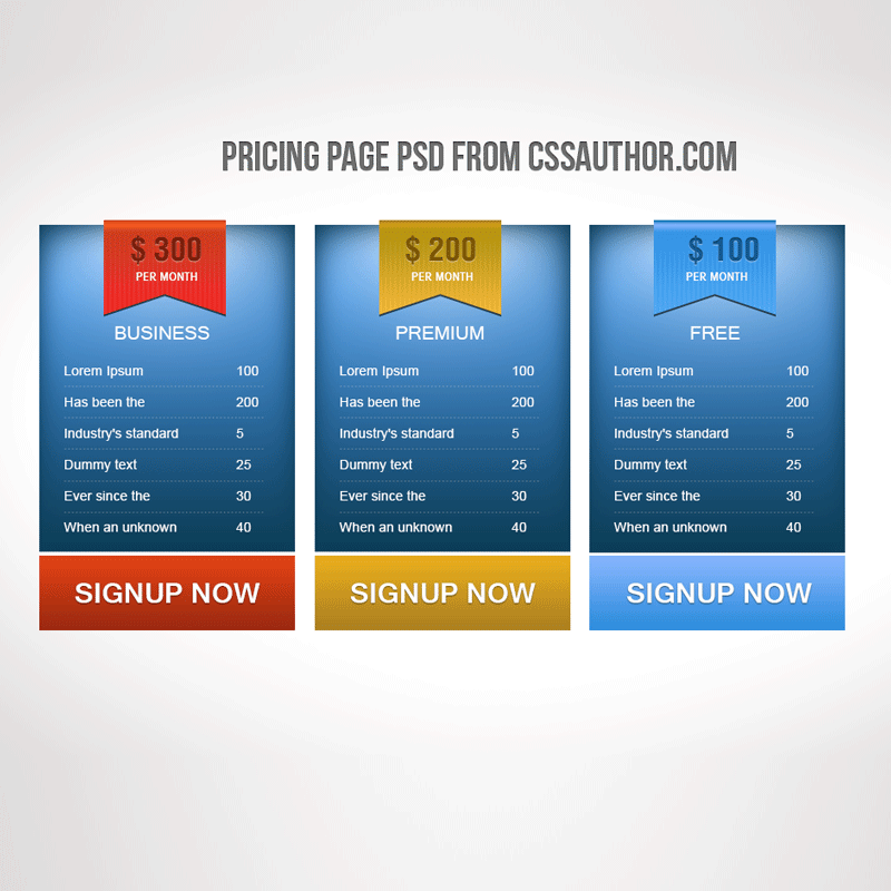 Creative Pricing Page Design for Free Download