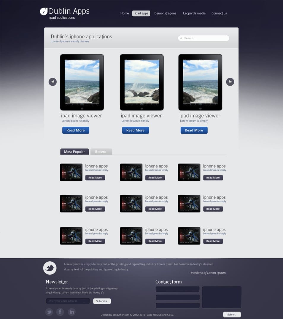 Professional Website Design Template For IPad And IPhone Applications professional-website-design-template-for-ipad-and-iphone-applications