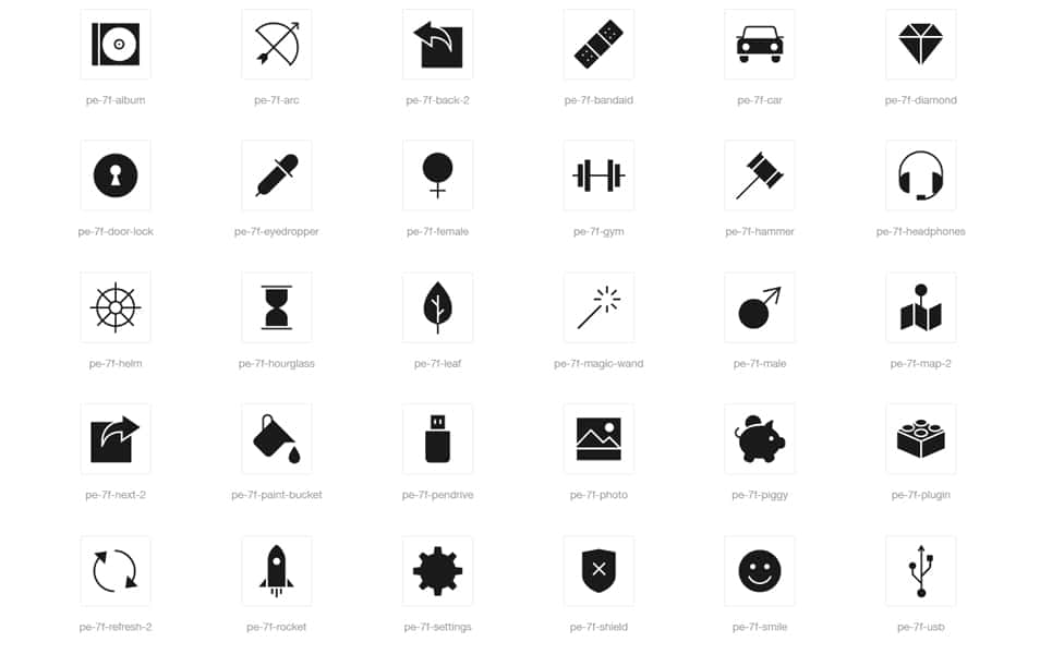 Filled 7 Icon Font Set