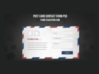 Free Download Postcard Contact Form PSD