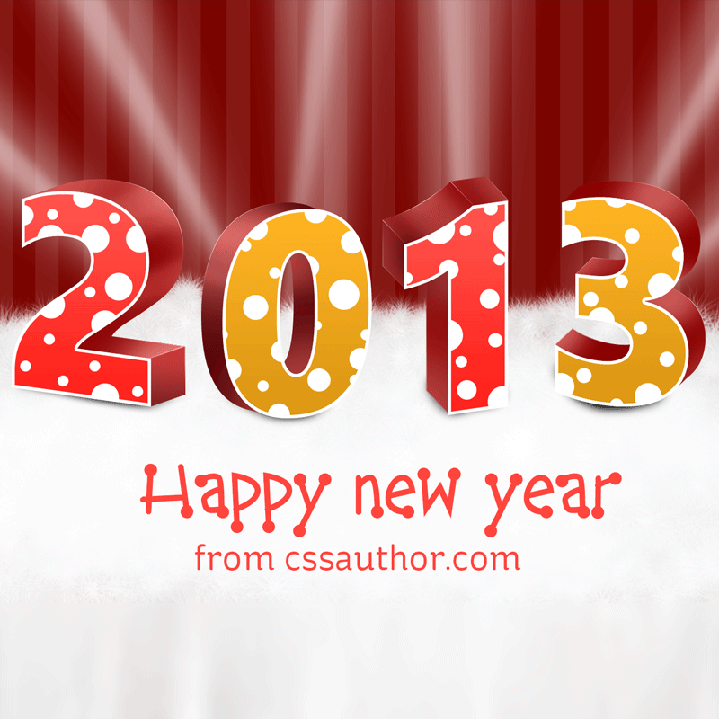 Free New Year 2013 Greeting Card Template PSD Download