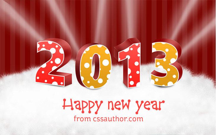 Free New Years 2013 Greeting Card Template PSD Download - cssauthor.com
