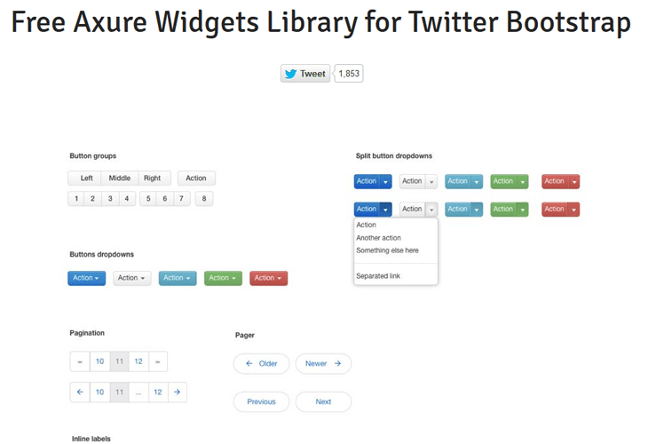 Free Twitter Bootstrap Widgets Library for Axure RP