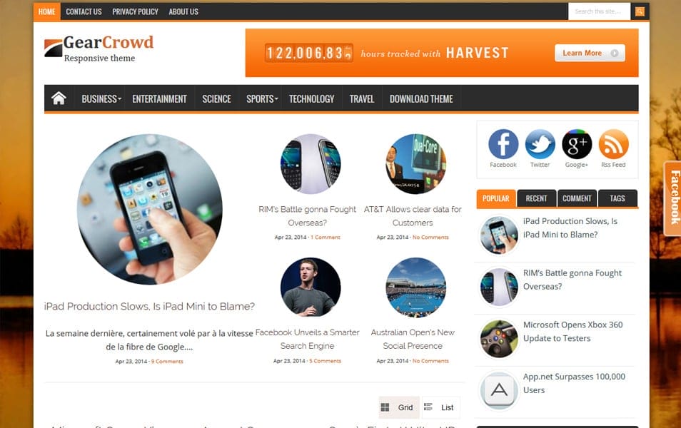 GearCrowd Responsive Magazine Blogger Template