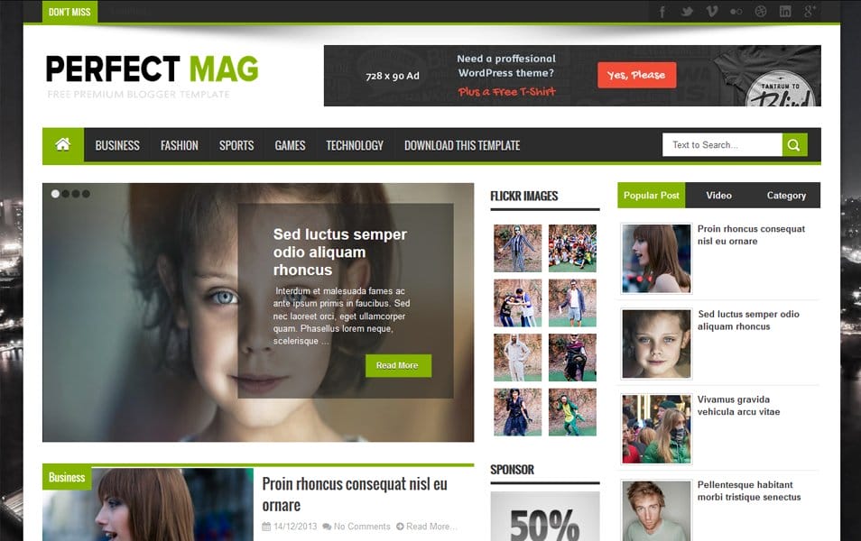 Perfect Mag Responsive Blogger Template