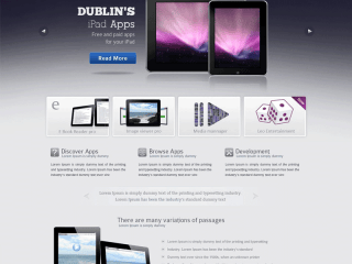 Professional Website Design Template for iPad and iPhone Application