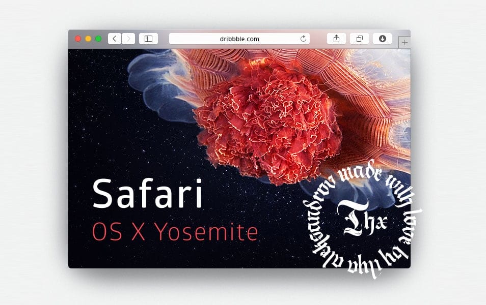 Safari Yosemite Browser Mockup PSD