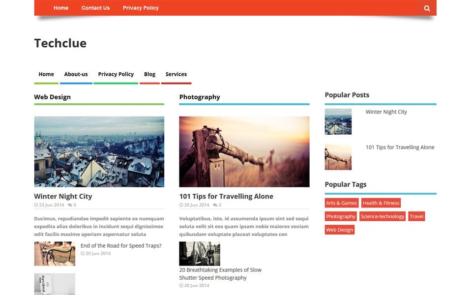 Techclue Multi layout Style Responsive Blogger Template