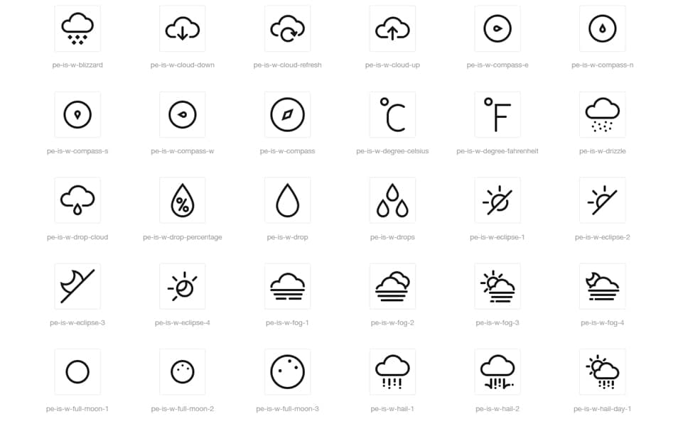 The Icons Font Set :: Weather