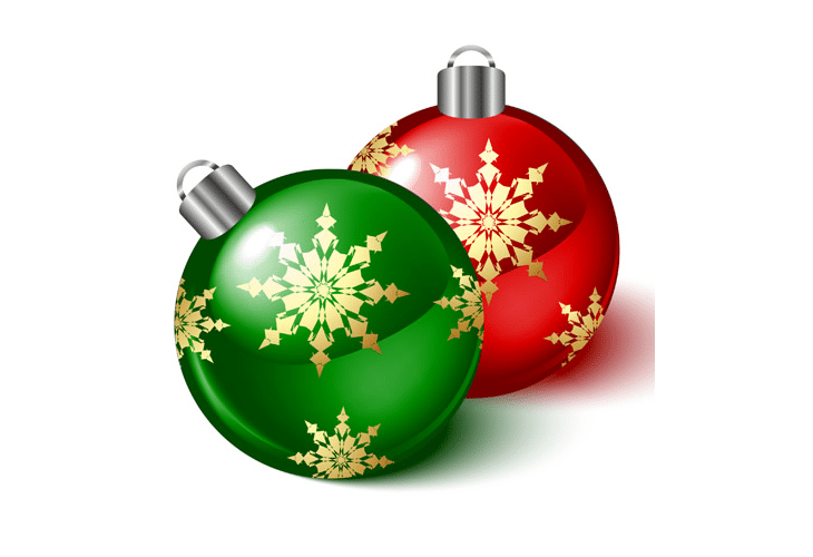 Vector Snowflakes and Colorful Christmas Balls