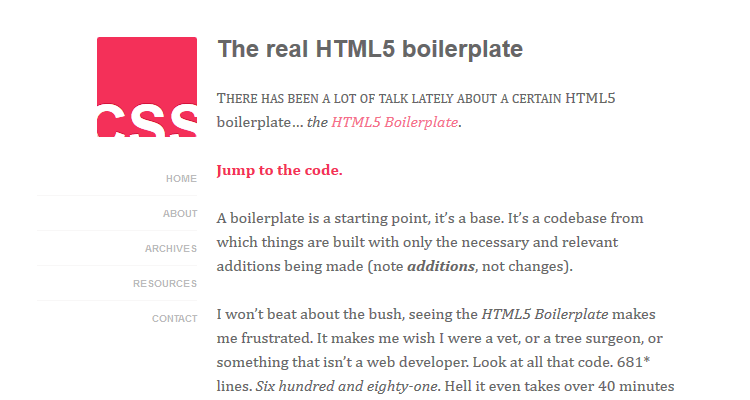 The real HTML5 boilerplate