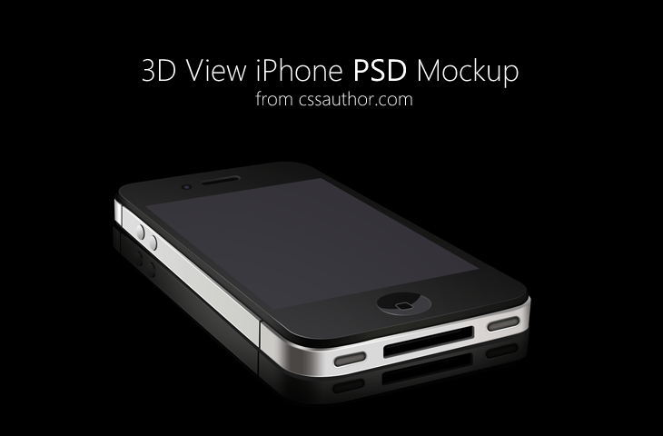 3D View iPhone PSD Mockup for Free Download - cssauthor.com