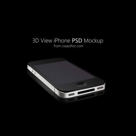 3D View iPhone PSD Mockup for Free Download