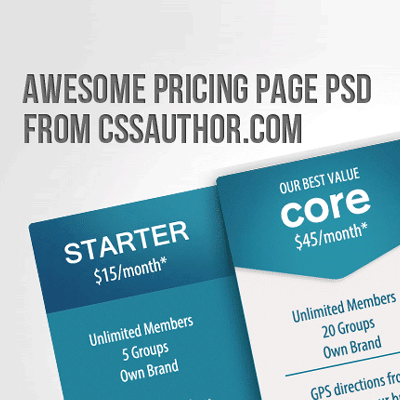 Awesome Pricing Page PSD for Free Download