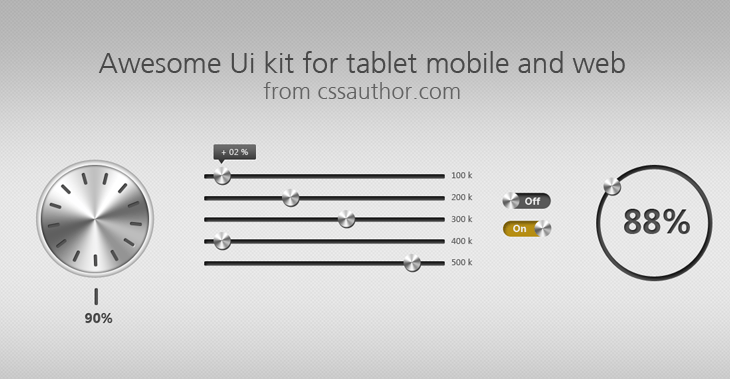 Premium Awesome UI Kit for Tablet, Mobile and Web PSD - cssauthor.com