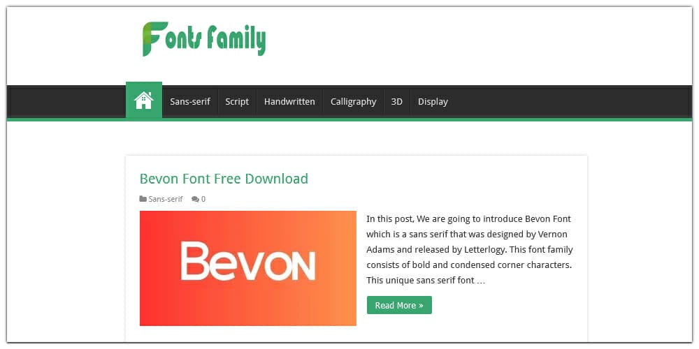 Free Fonts Family