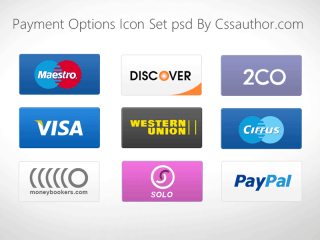 High Quality Payment Options Icon Set PSD for Free Download
