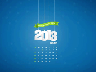 January 2013 Desktop Calendar Wallpaper with PSD for Free Download