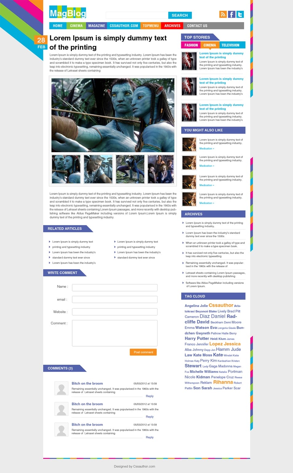 Magazine Blog Inner Page PSD