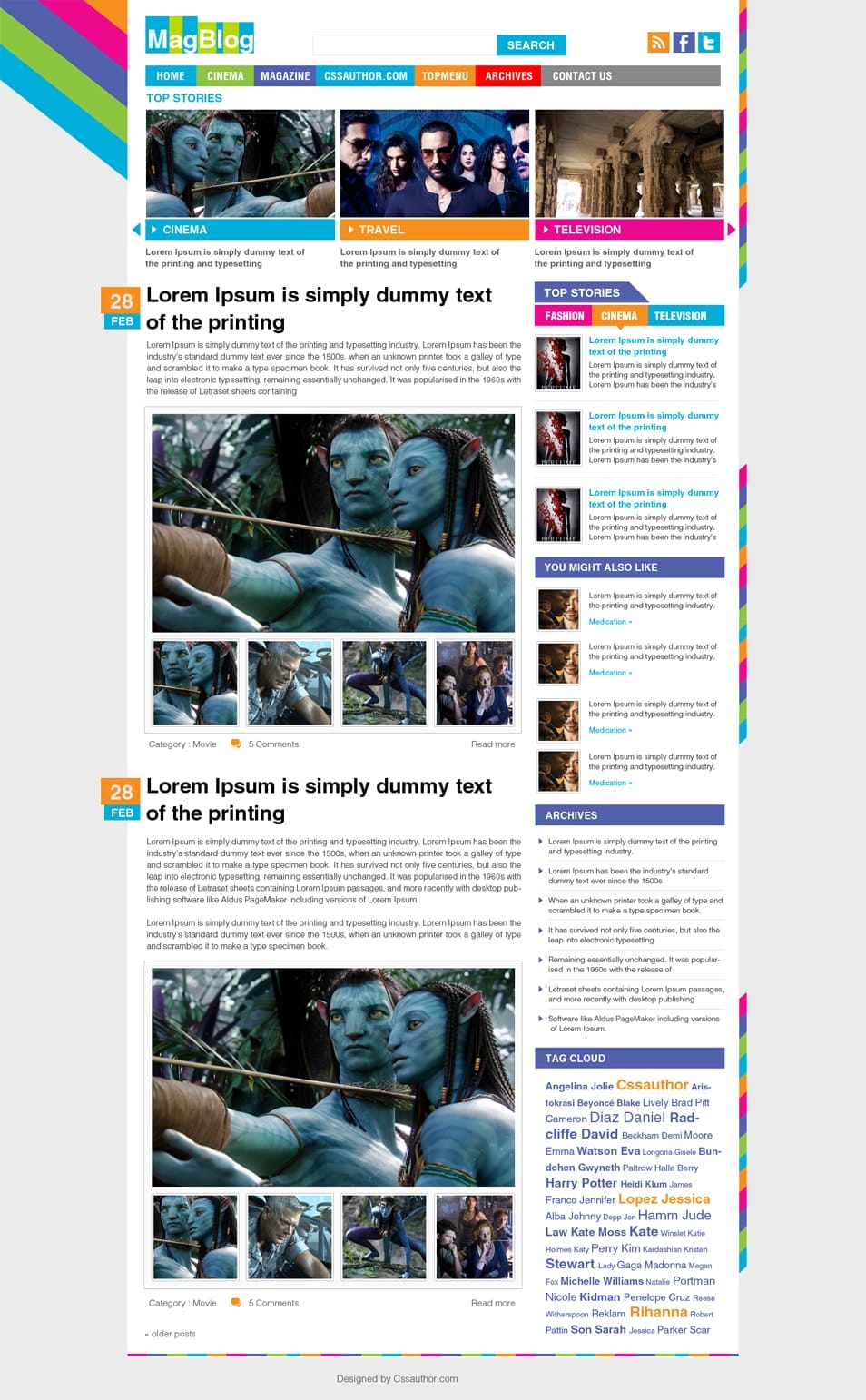 Magazine Blog Template PSD