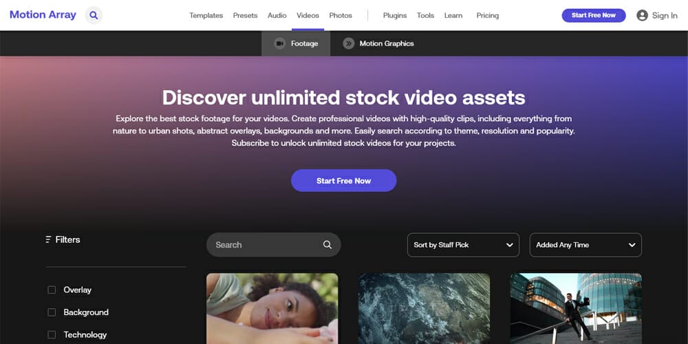 Free Stock Photo and Video Resources For Designers 160 Motion Array