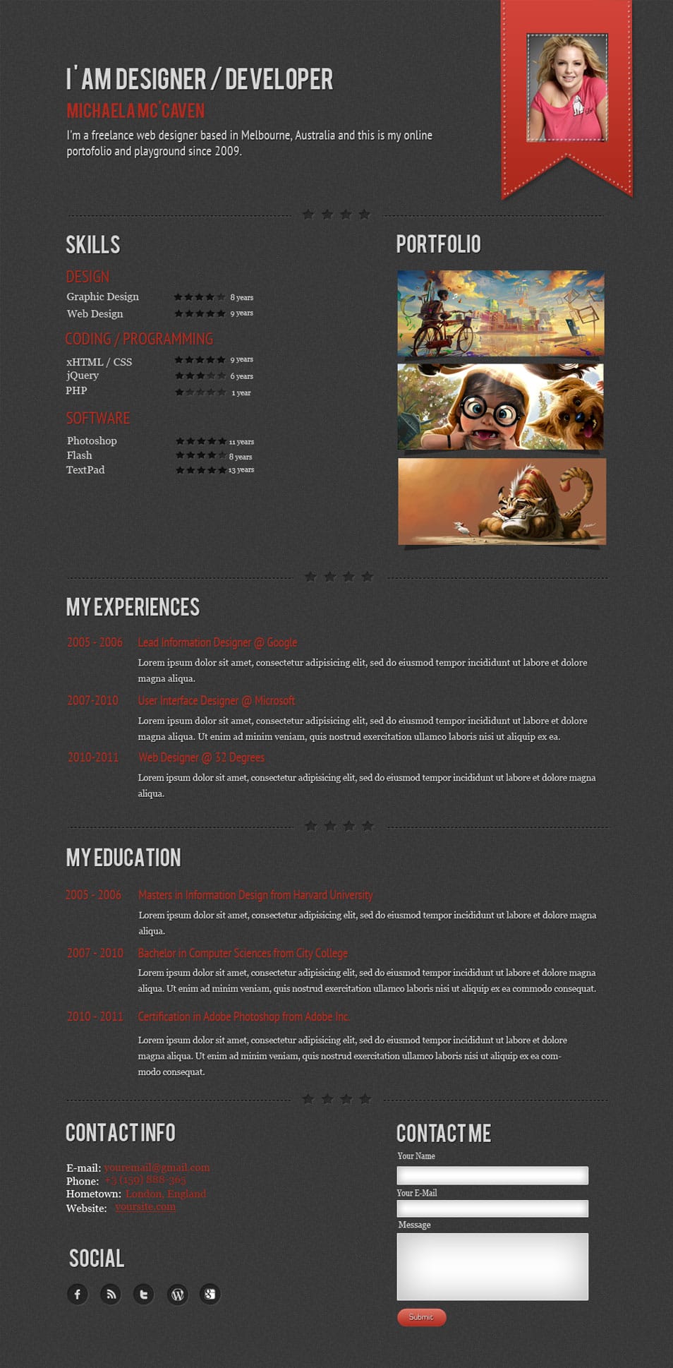 MunanosCV - one resume page