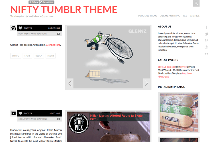 NIFTY - Clean Tumblr Theme