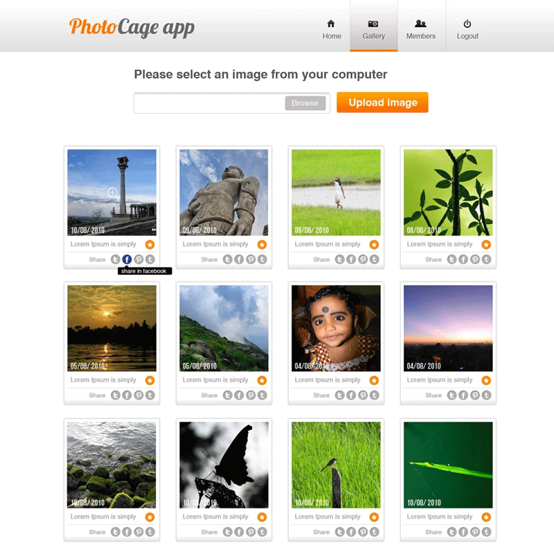 Premium Photo Sharing Website PSD Template for Free Download