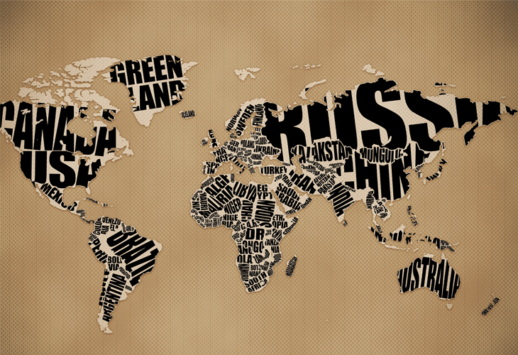 Typographic World Map