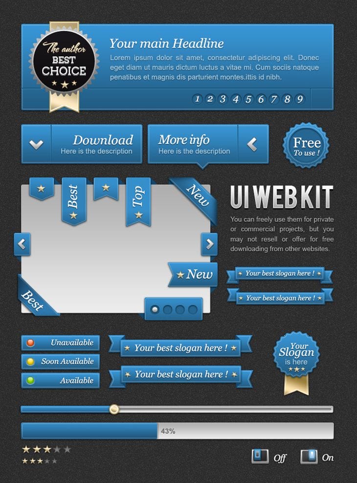 UI Blue Web Kit