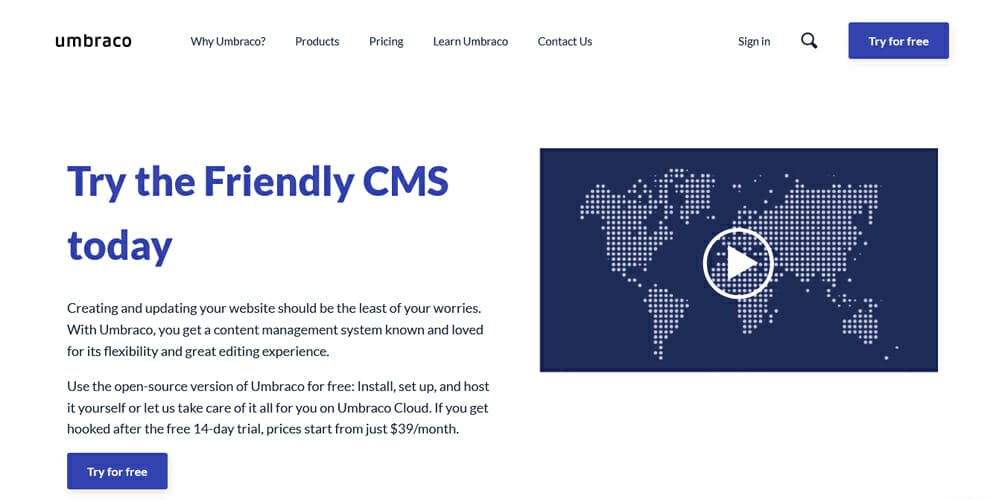 Best Content Management Systems 47 umbraco