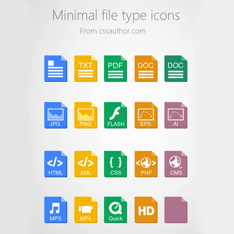 Beautiful Minimal File Type Icons PSD for Free Download