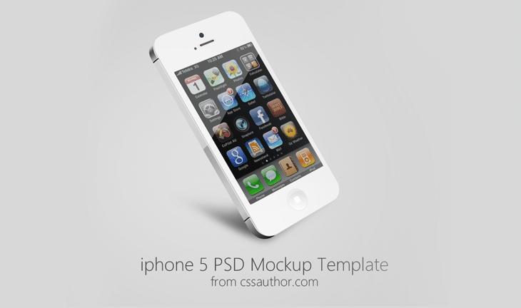 Beautiful iPhone 5 Mockup PSD Template for Free Download - cssauthor.com
