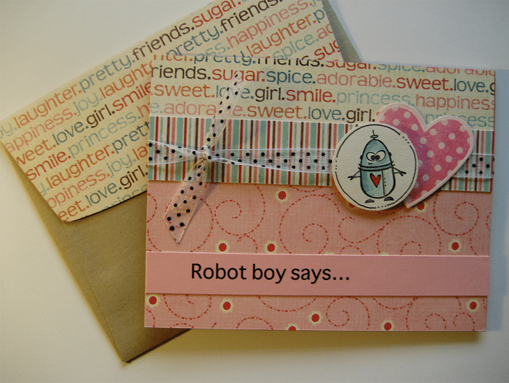 Boy Robot Valentine Card