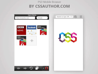 Download Free Mobile Browser Template PSD for Opera and Chrome