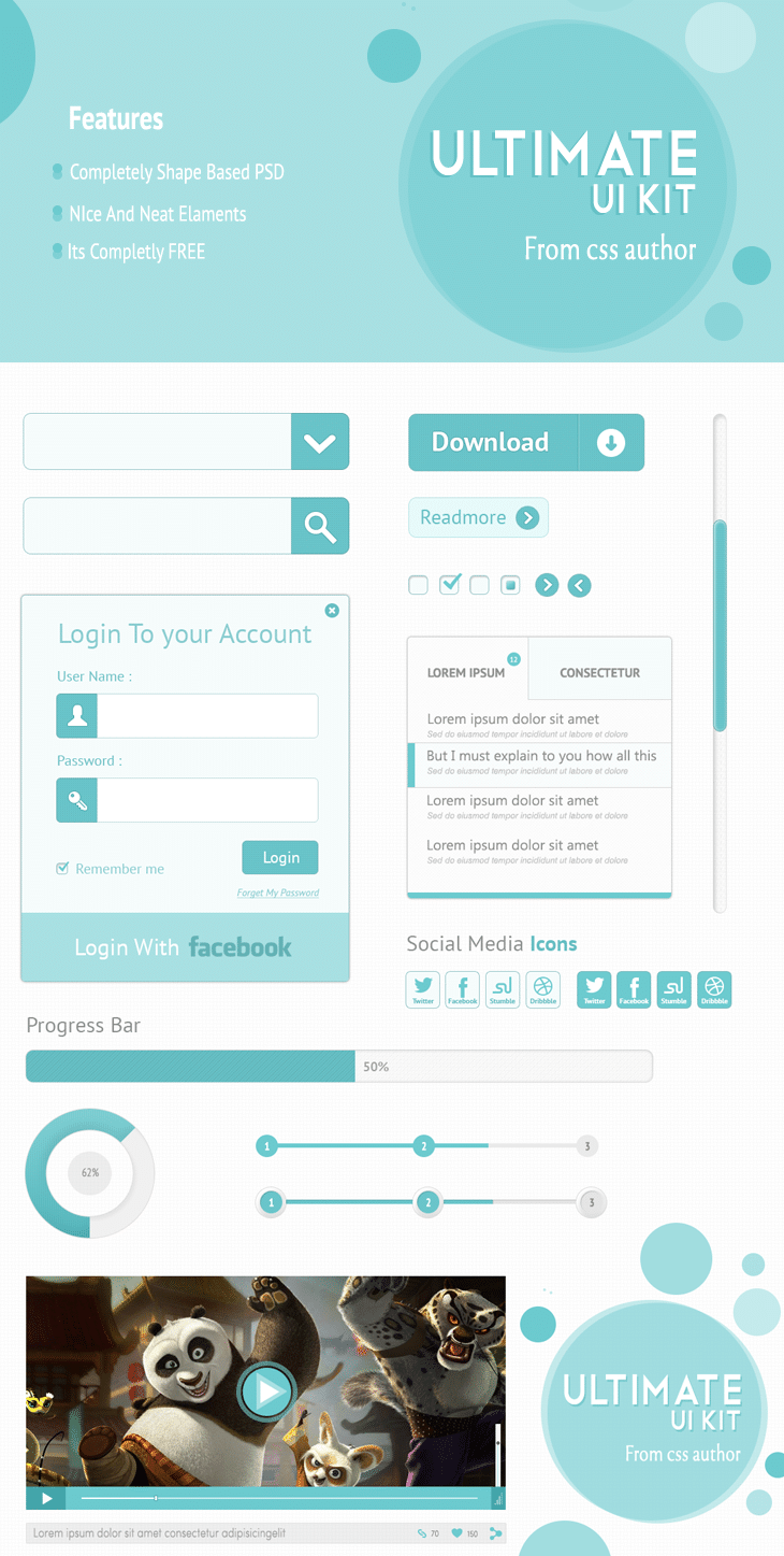 Download Free Ultimate UI Kit PSD from CSS Author
