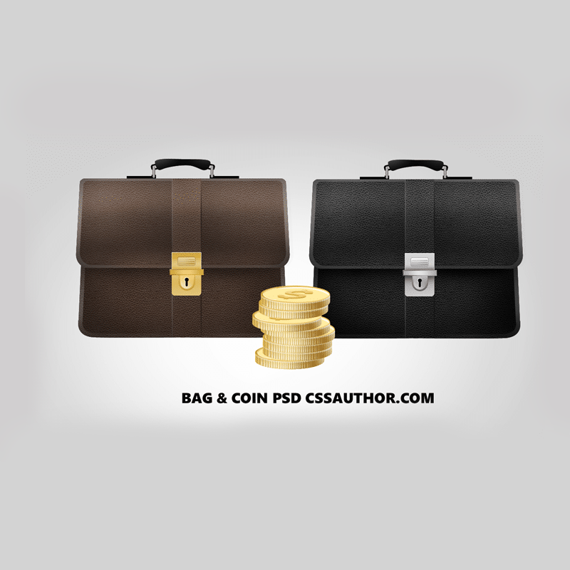 Free Bag and Coins Finance Icons PSD for Free Download