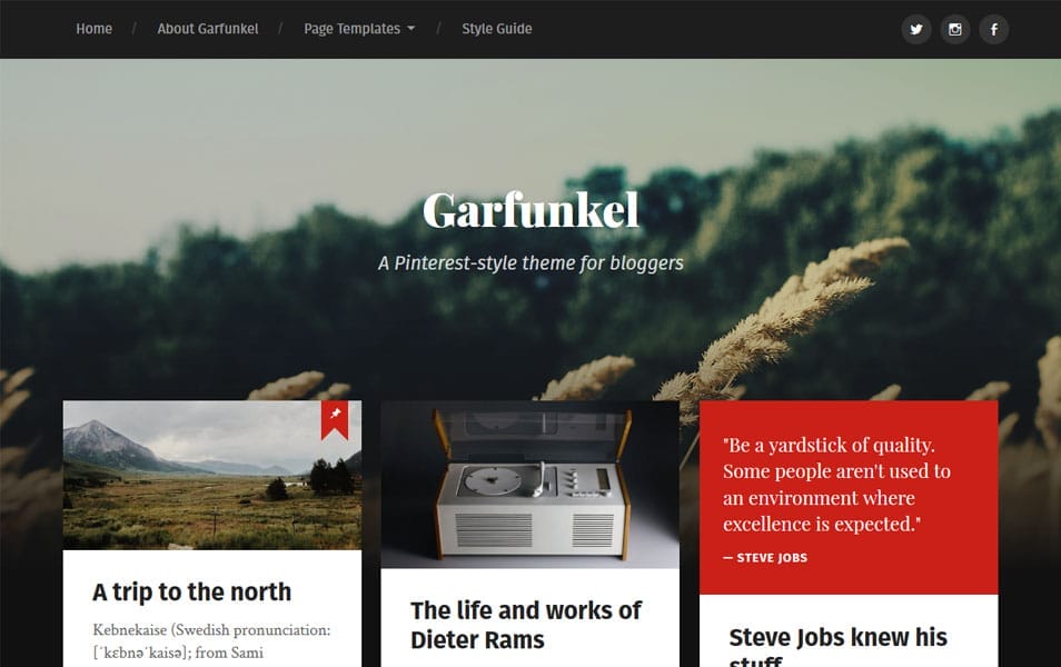 Garfunkel WordPress Theme