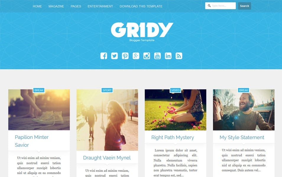 Template Blogger Responsif Gridy